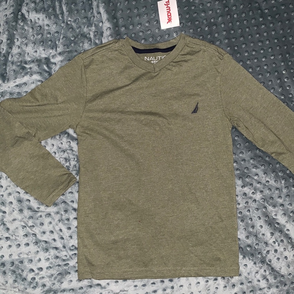 Brand new boys V-neck long sleeve shirt.